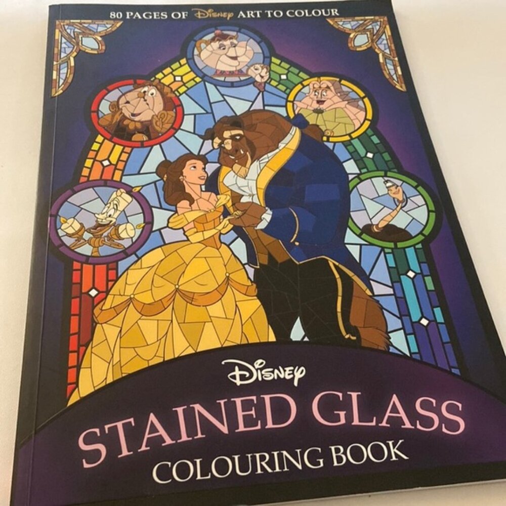 Disney stained glass colouring book